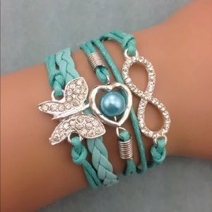 ANY 3- $10 infinity bracelets mix and match 
butterfly / heart infinity bracelet